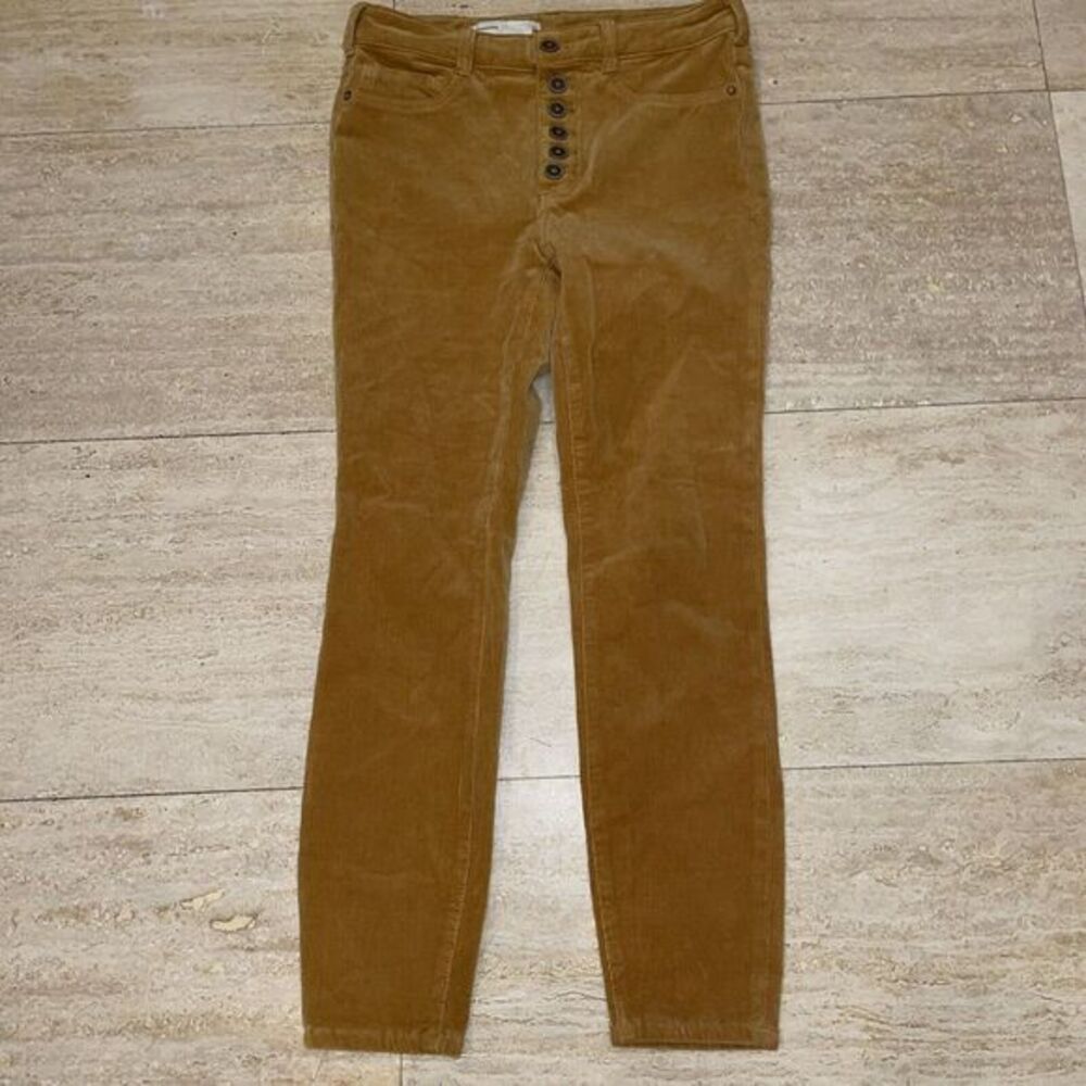 PILCRO Anthropologie Women Pants 28 High Rise Skinny Gold Corduroy Casual